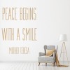 Peace Begins Mother Teresa Quote Wall Sticker