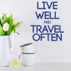 Live Well Travel Often Inspirational Quote Wall Sticker