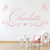 Personalised Name Butterfly Swirl Wall Sticker