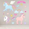 Unicorn & Rainbow Fairytale Wall Sticker Set