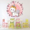 Fairytale Unicorn & Pink Flowers Wall Sticker