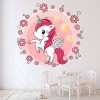 Flower Unicorn Pink Wall Sticker