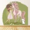 Fairytale Unicorn & Flower Princess Wall Sticker