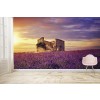 Lavender Field Purple Sunset Wall Mural Wallpaper