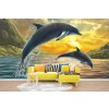 Jumping Dolphins Wall Mural Wallpaper