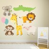 Cute Baby Animals Giraffe Lion Wall Sticker Set