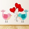 Cute Birds Love Hearts Wall Sticker