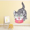 Grey Cat Cute Kitten Wall Sticker
