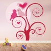 Pink Love Birds Tree Wall Sticker