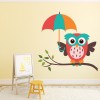 Owl & Umbrella Nursery Wall Sticker