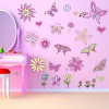 Pink & Purple Butterflies Wall Sticker Set
