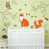 Woodland Animals Fox Owl Wall Sticker Set