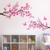 Pink Cherry Blossom Flowers & Birds Wall Sticker
