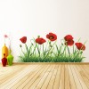 Red Poppy Flowers Floral Wall Sticker