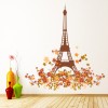 Eiffel Tower Autumn Flowers Wall Sticker