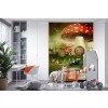 Red Toadstool House Fairytale Wall Mural Wallpaper