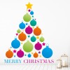 Christmas Tree Pink Blue Baubles Wall Sticker