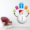 Snowman Christmas Presents Wall Sticker