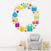 Christmas Wreath Baubles Gifts Wall Sticker