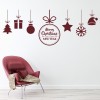 Hanging Baubles Merry Christmas Wall Sticker