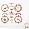 Reindeer Wreath Happy Christmas Wall Sticker Set