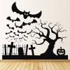Halloween Graveyard Bats Pumpkin Wall Sticker