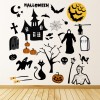 Halloween Ghouls Grave Cat Wall Sticker Set
