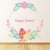 Happy Easter Floral Wreath Wall Sticker