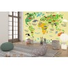 Childrens Animal World Map Wall Mural Wallpaper