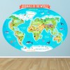 Animals Of The World Map Wall Sticker