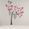 Pretty Bird Tree Pink Flowers Wall Sticker