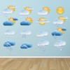 Weather Symbols Sun Clouds Wall Sticker Set