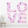 Love Floral Letters Wedding Wall Sticker