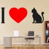 I Love Cats Pet Animals Wall Sticker