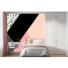 Pink Abstract Black White Shapes Wall Mural Wallpaper