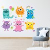 Happy Monsters Cute Nursery Wall Sticker Set