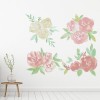 Watercolour Roses Pink Flowers Wall Sticker Set