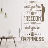 Freedom Happiness Fishing Quote Wall Sticker