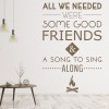 Good Friends And Songs Camping Quote Wall Sticker