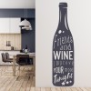 Friends And Wine Kitchen Quote Wall Sticker
