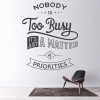Priorities Inspirational Quote Wall Sticker