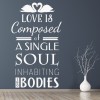 Love Is Composed Romance Quote Wall Sticker