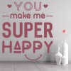 Super Happy Love Heart Quote Wall Sticker