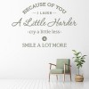 Because Of You Love Quote Wall Sticker