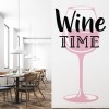 Wine Time Pink Glass Wall Sticker