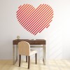 Red Stripe Heart Love Wall Sticker