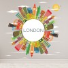 London Circular Skyline Colourful UK City Wall Sticker