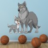 Grey Wolf Family Wild Animals Wall Stickers