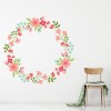 Pink Flower Wreath Floral Frame Wall Sticker