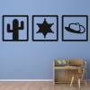 Sheriff Icons Badge Hat Cactus Wall Sticker